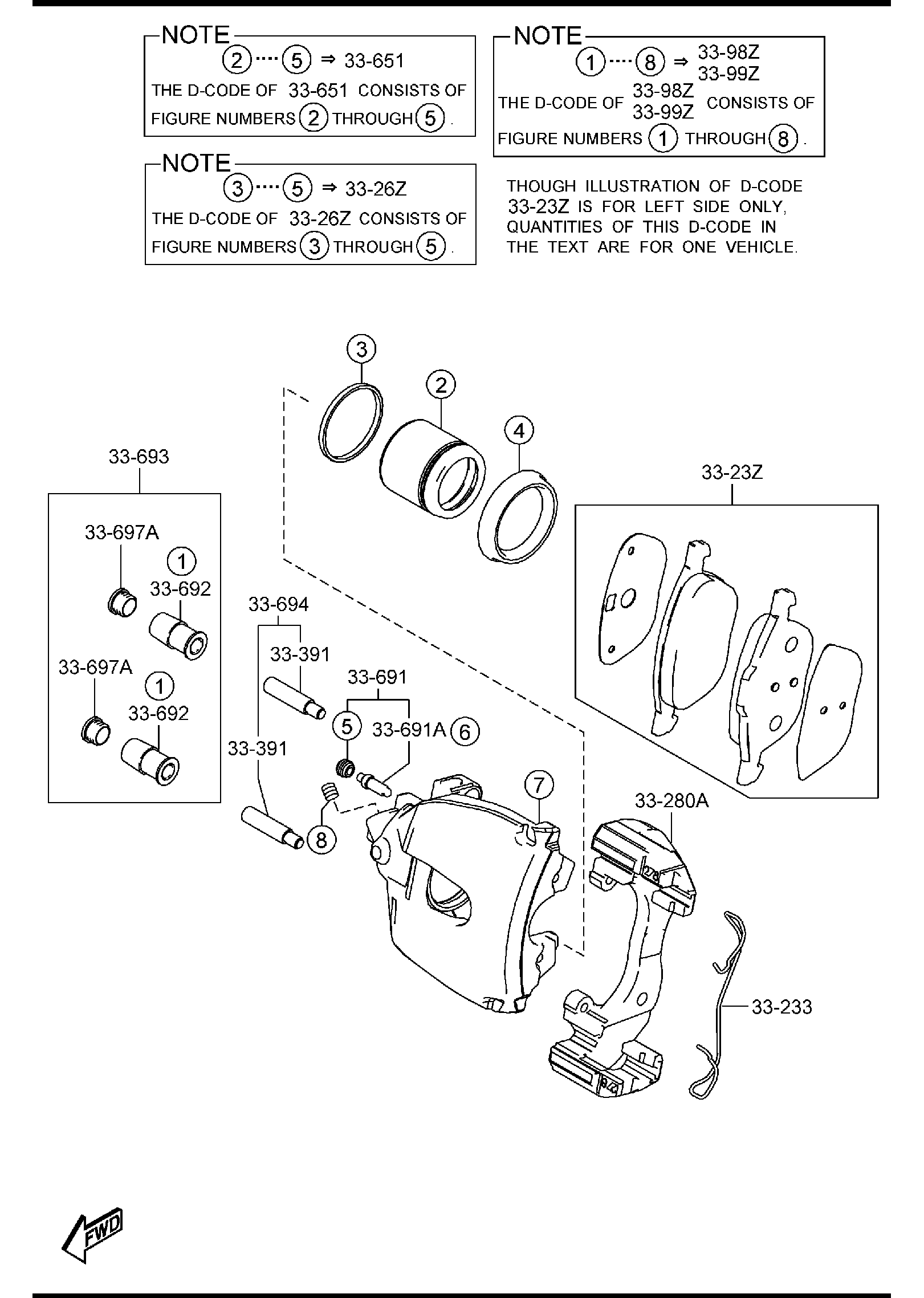 Diagram FRONT BRAKE MECHANISMS for your 2000 Mazda Protege   