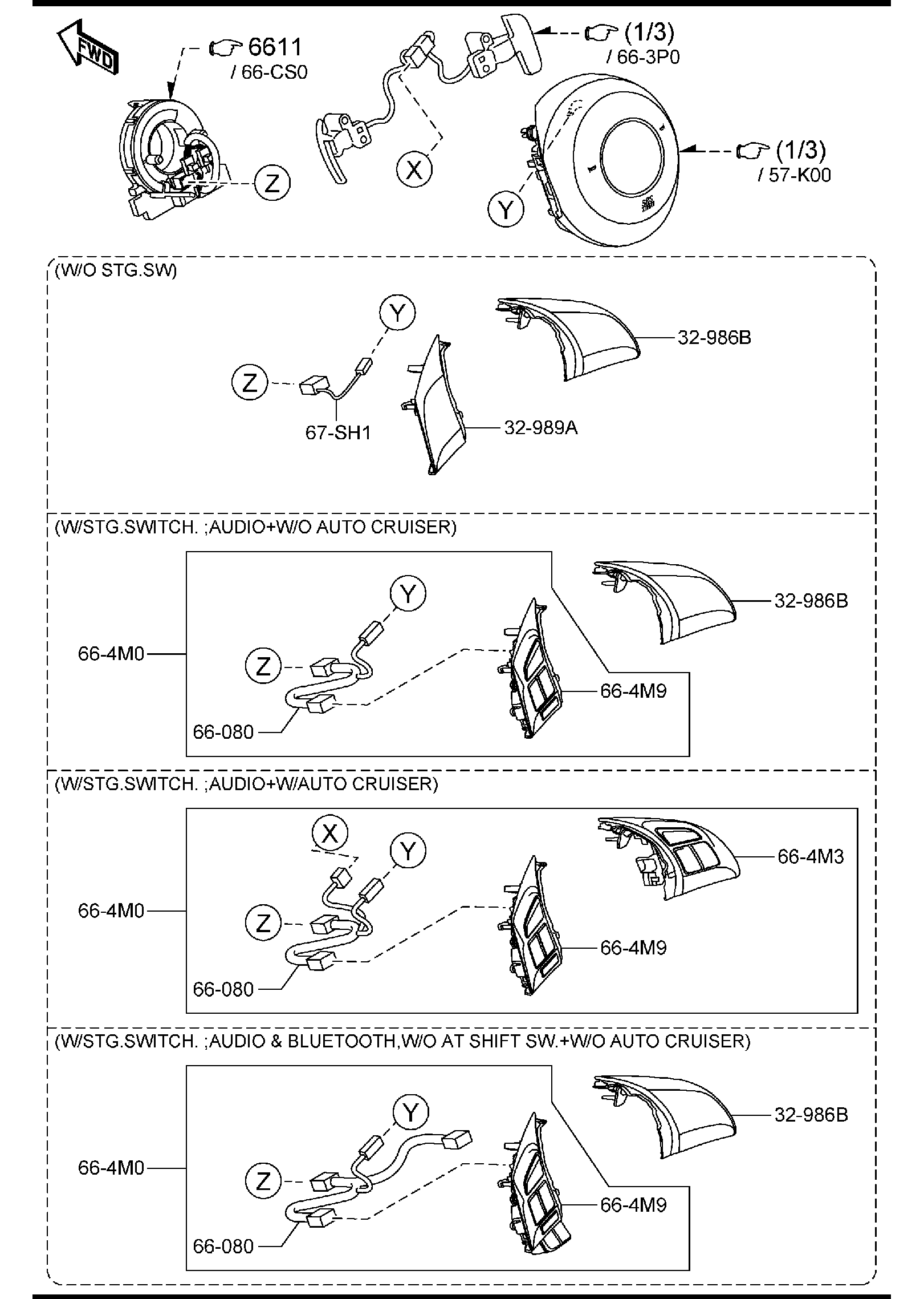 Diagram STEERING WHEEL for your 2023 Mazda Mazda3  SEDAN (VIN Begins: JM1) 