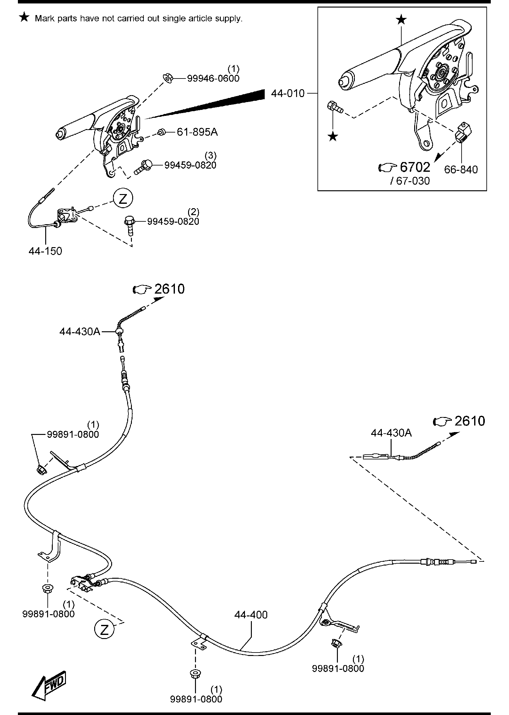 Diagram PARKING BRAKE SYSTEM for your 2012 Mazda MX-5 Miata   