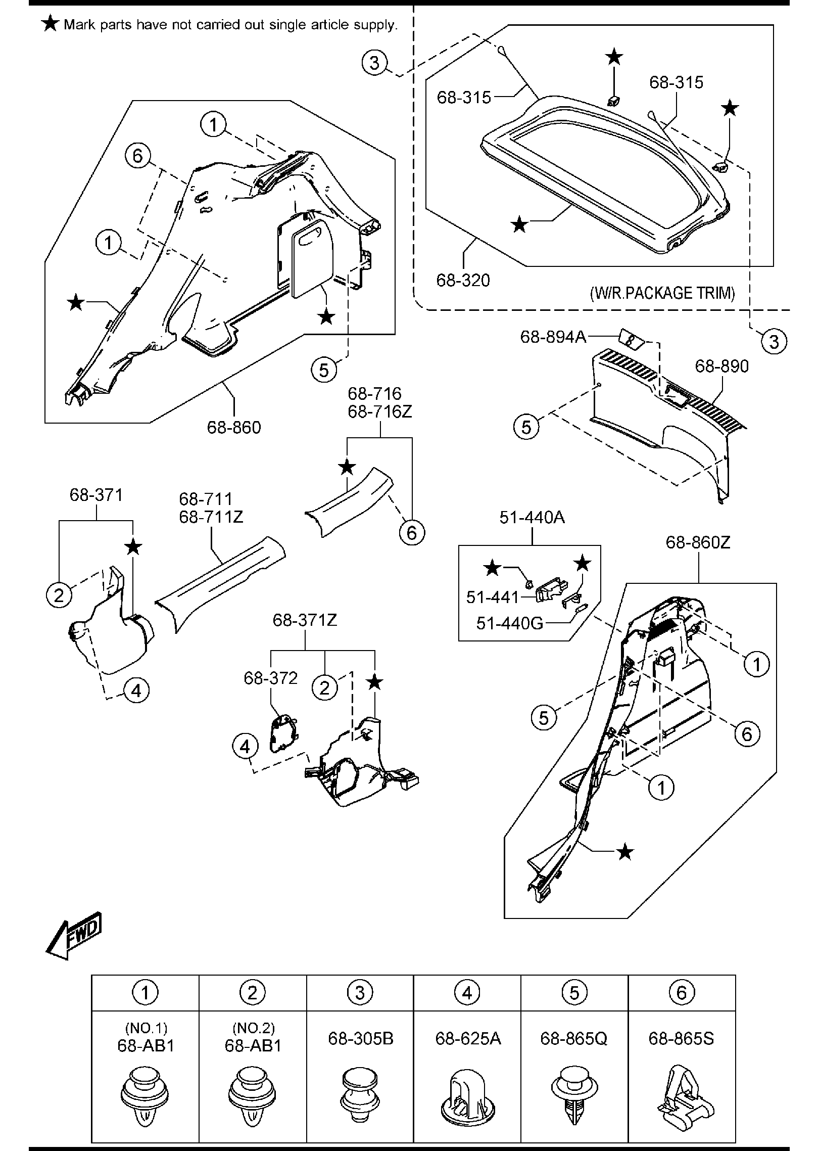 Diagram TRIMS & SCUFF PLATES for your 2010 Mazda Mazda3  SEDAN SIGNATURE 