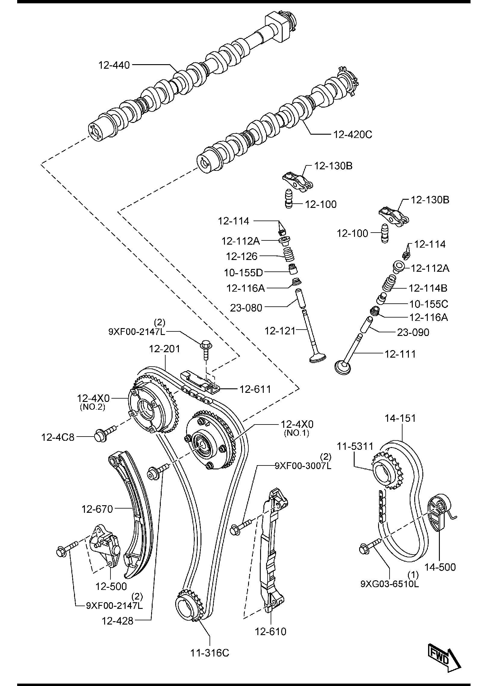 Diagram VALVE SYSTEM for your 2005 Mazda Mazda3  HATCHBACK S 