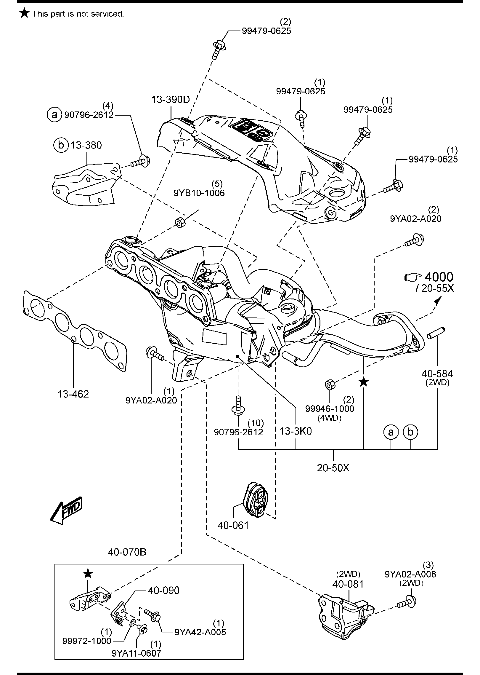 Diagram EXHAUST MANIFOLD for your Mazda