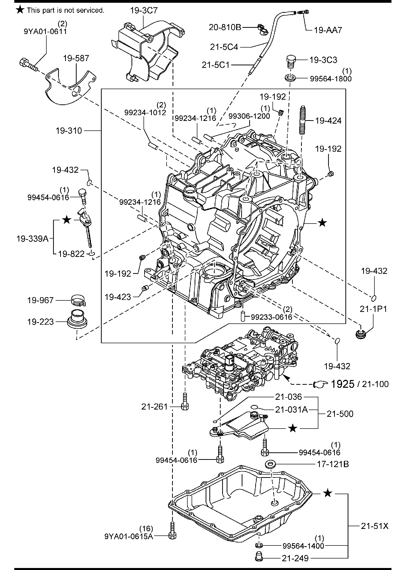 Diagram AUTOMATIC TRANSMISSION CASE & MAIN CONTROL SYSTEM for your 2017 Mazda CX-3  Sport 