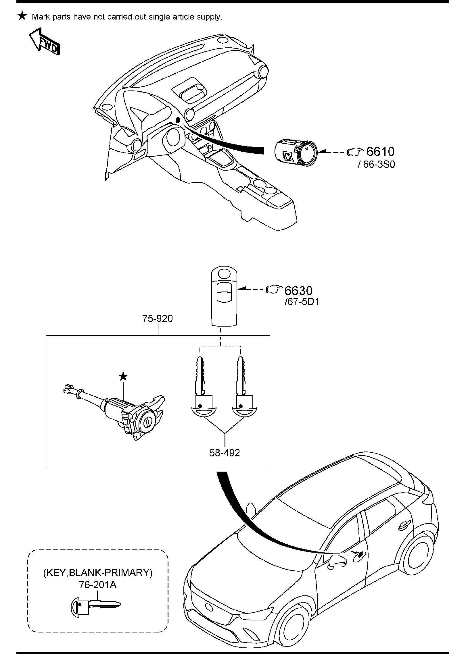 Diagram KEY SETS for your 2022 Mazda MX-5 Miata   