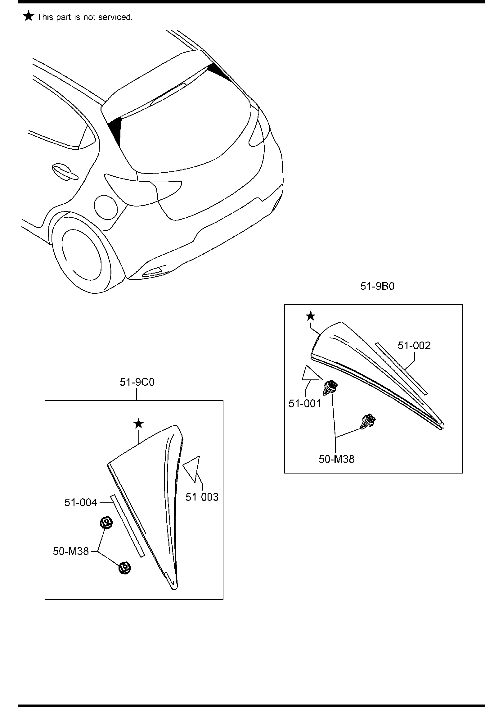 Diagram SPOILERS & RELATED PARTS for your 2015 Mazda CX-5   