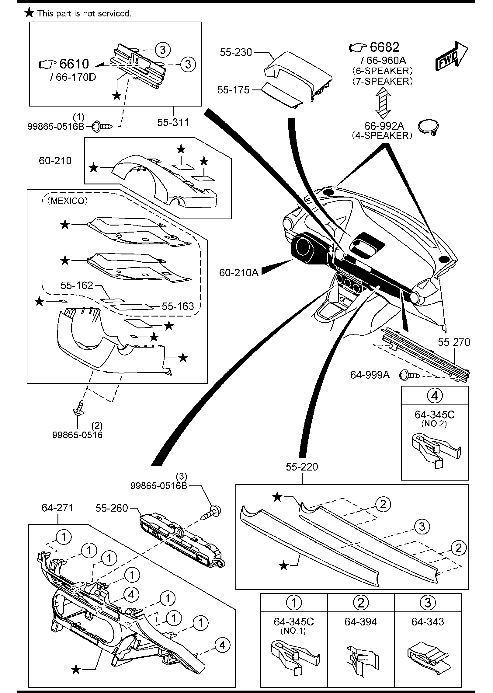 Diagram DASHBOARD EQUIPMENTS for your 2011 Mazda CX-7   