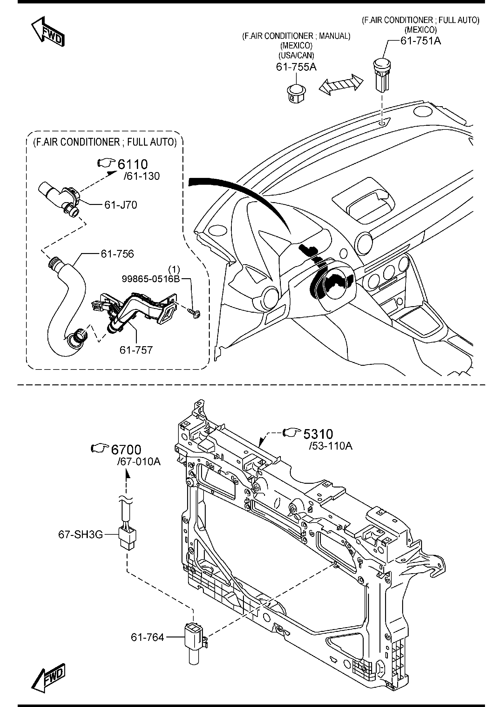 Diagram AIR CONDITIONER for your Mazda