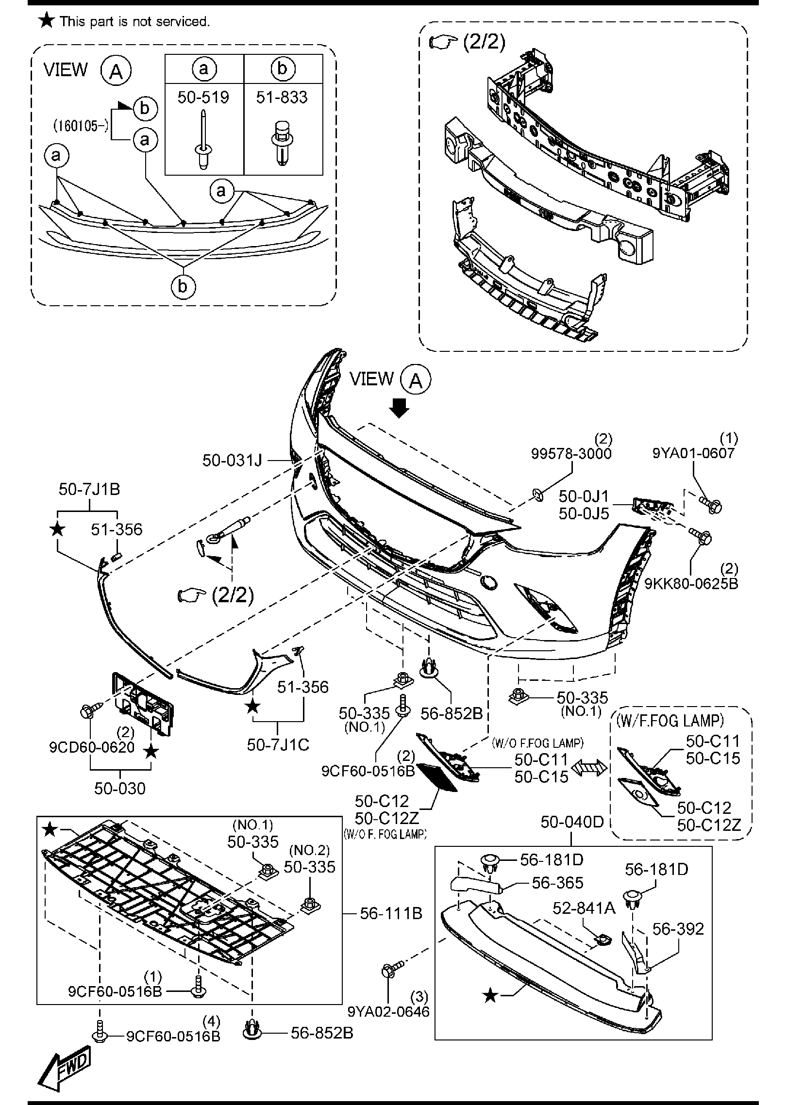 Diagram FRONT BUMPER for your 2006 Mazda MX-5 Miata   