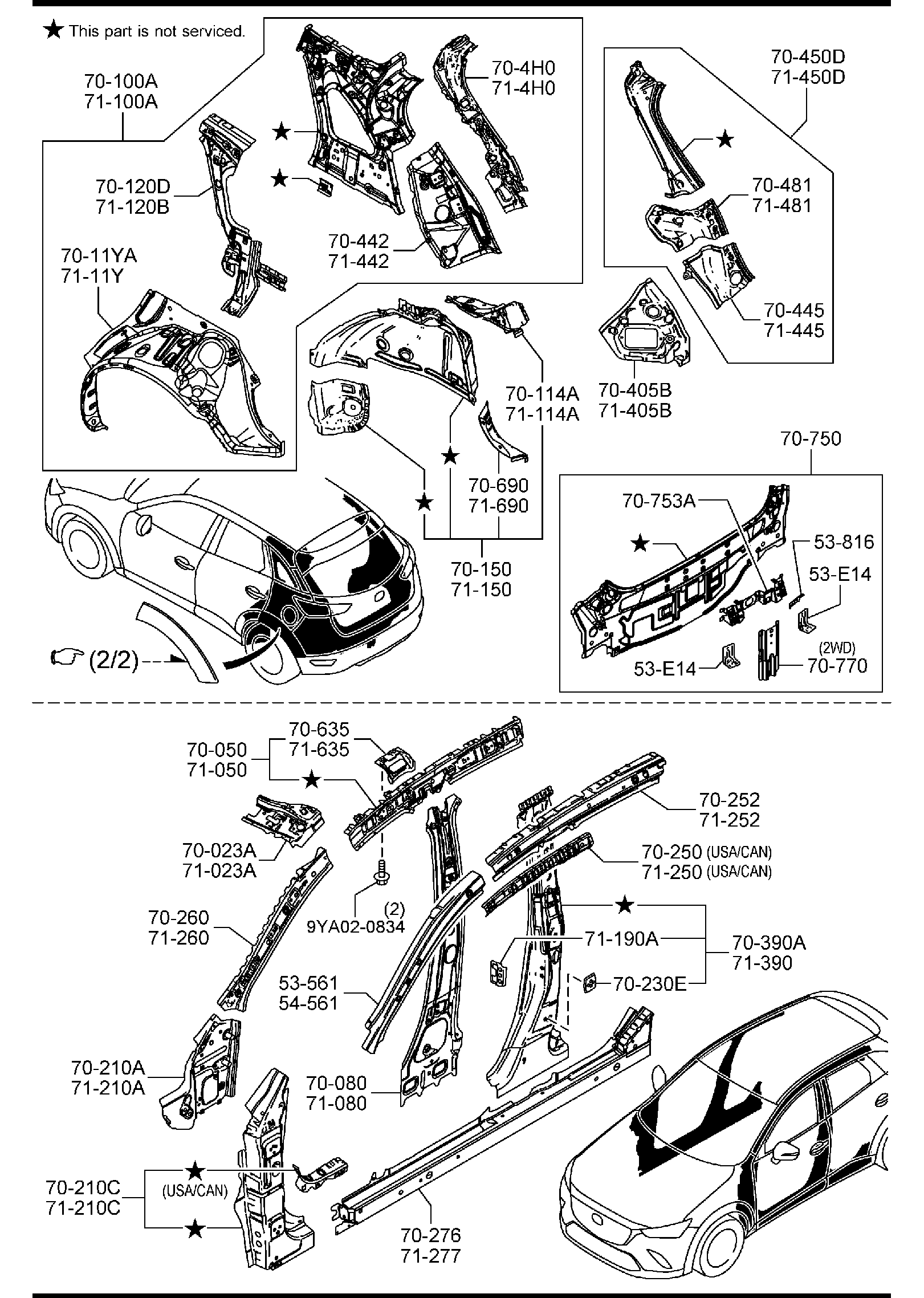 Diagram SIDE PANELS for your Mazda CX-3  