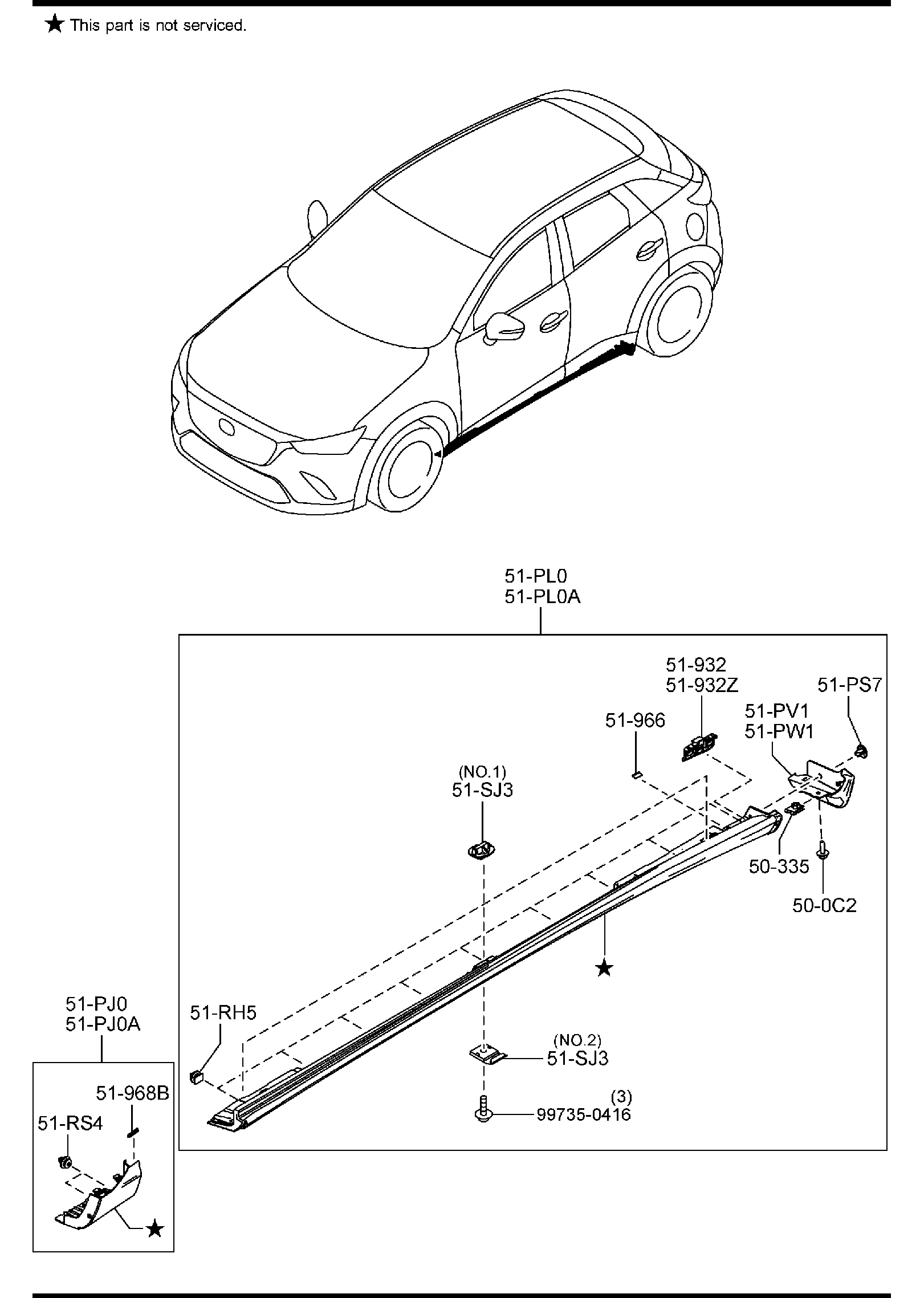 Diagram BODY MOULDINGS for your 2018 Mazda CX-5   