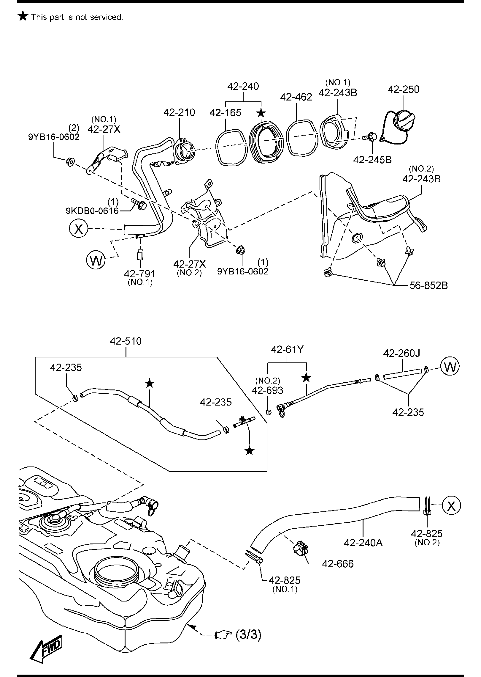 Diagram FUEL TANK (P.RICO) for your 2021 Mazda Mazda3 2.0L AT 2WD SEDAN BASE (VIN Begins: JM1) 
