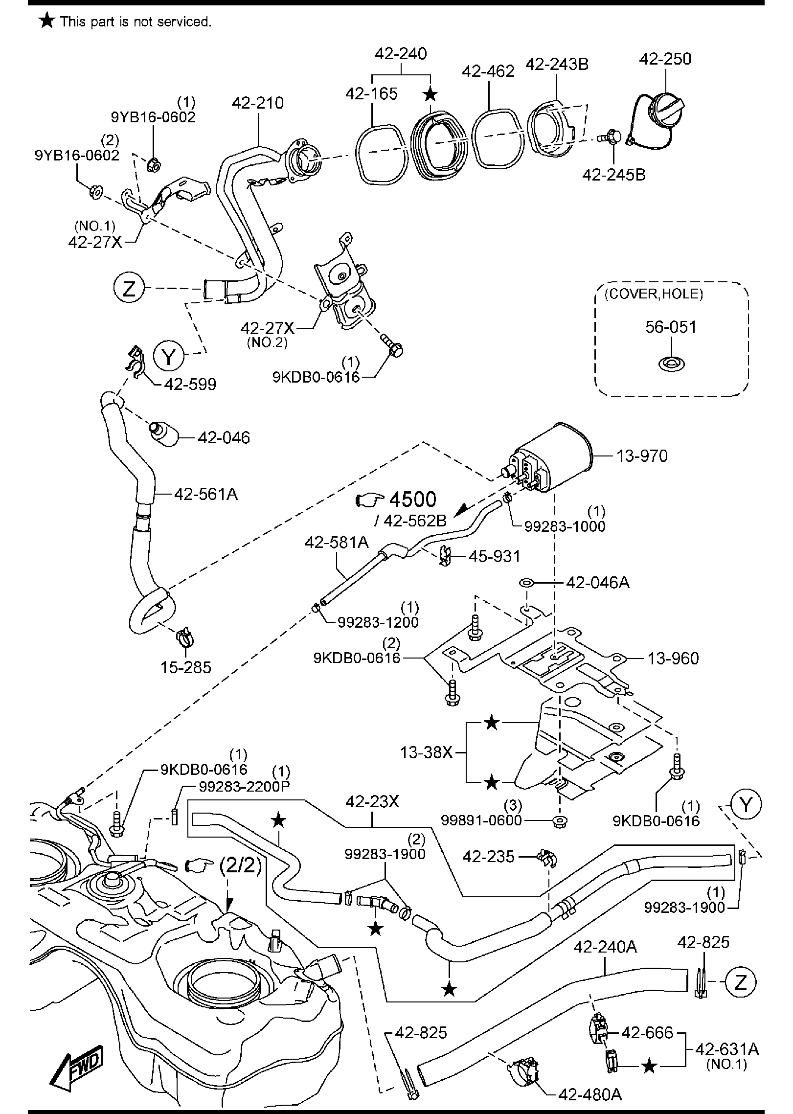 Diagram FUEL TANK (4WD)(MEXICO) for your 2008 Mazda Mazda3   