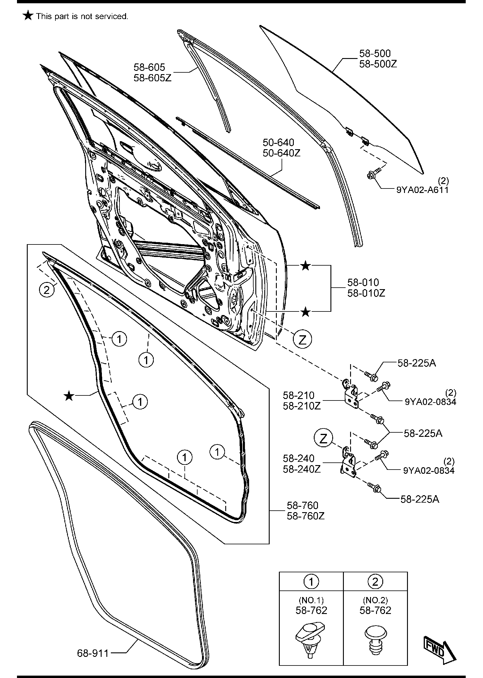 Diagram FRONT DOORS for your 2012 Mazda CX-9 3.7L AT 2WD Sport 