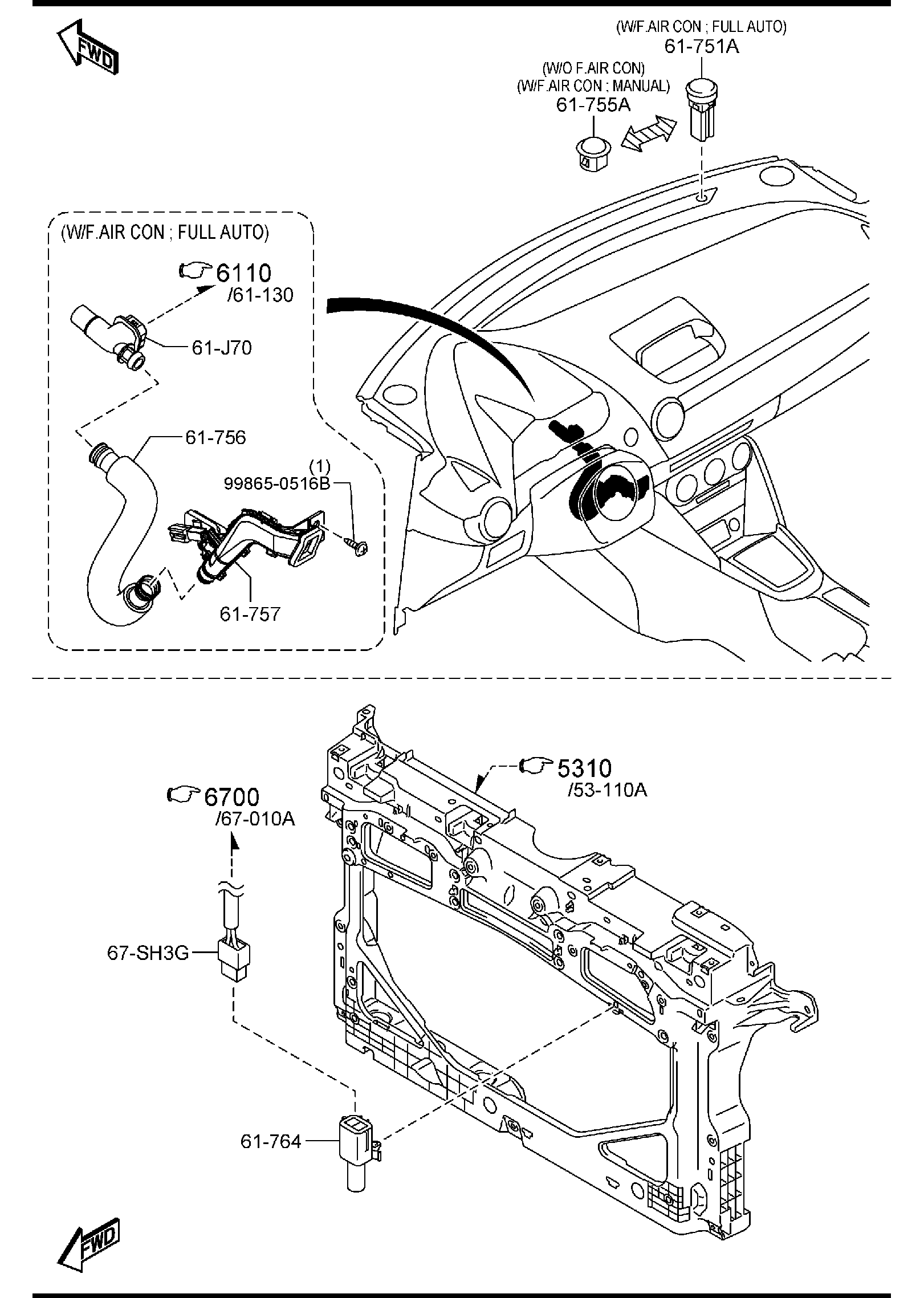 Diagram AIR CONDITIONER for your Mazda