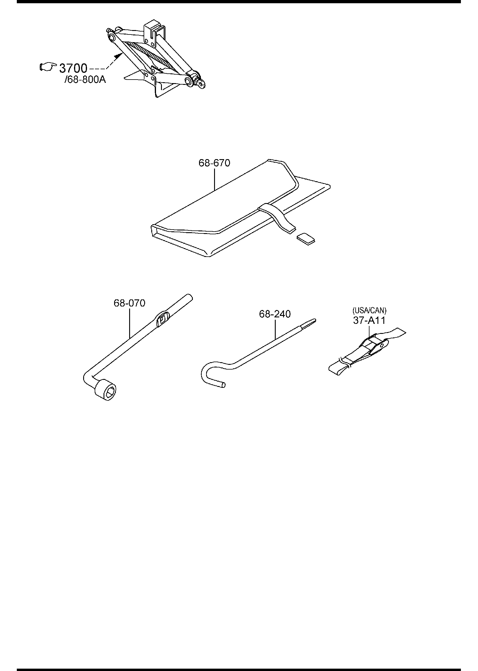 Diagram SERVICE TOOLS for your Mazda