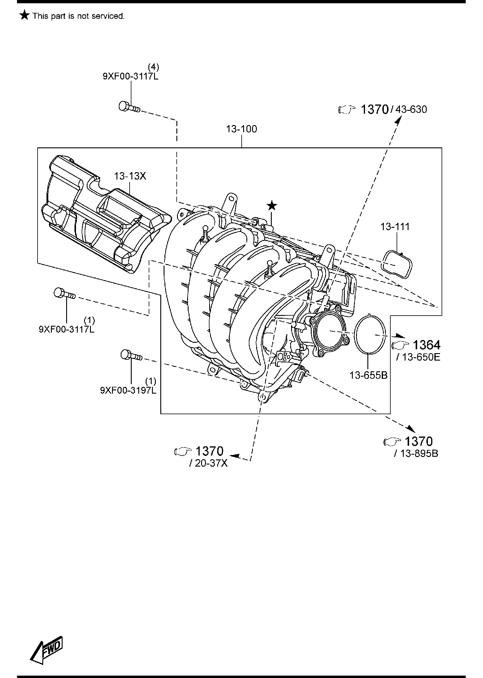 Diagram INLET MANIFOLD for your Mazda