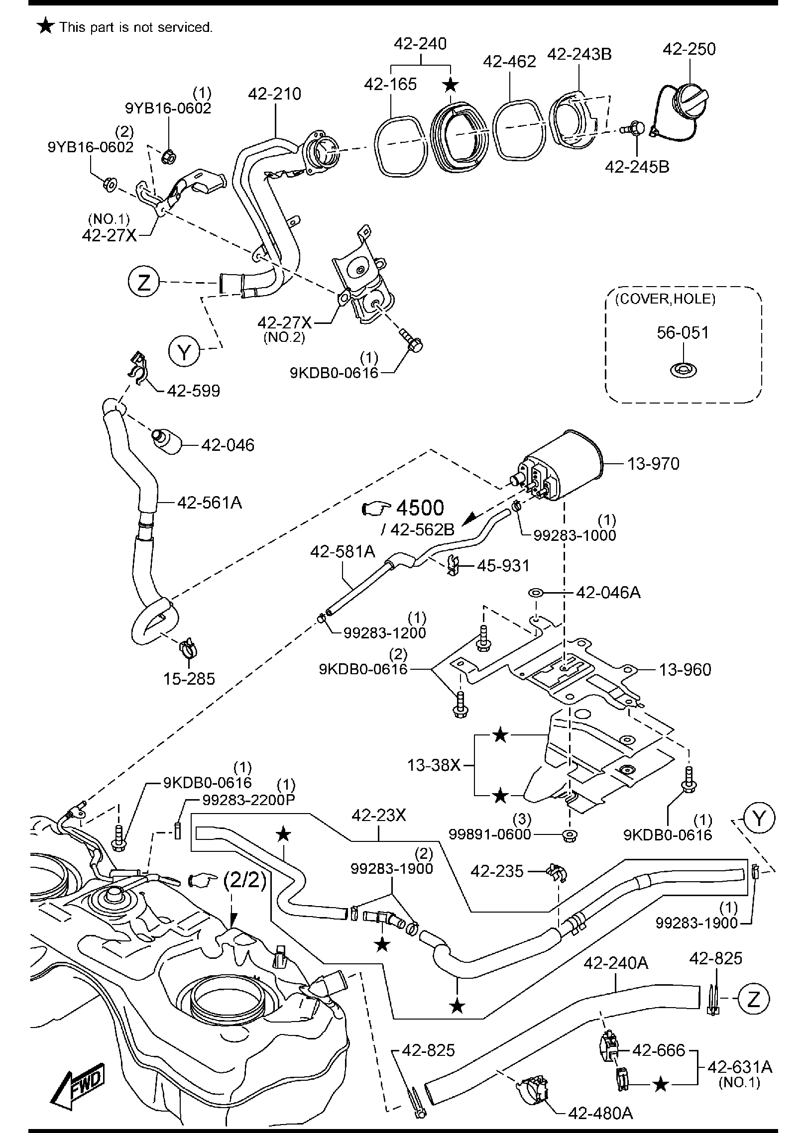 Diagram FUEL TANK (4WD)(MEXICO) for your 2008 Mazda Mazda3   