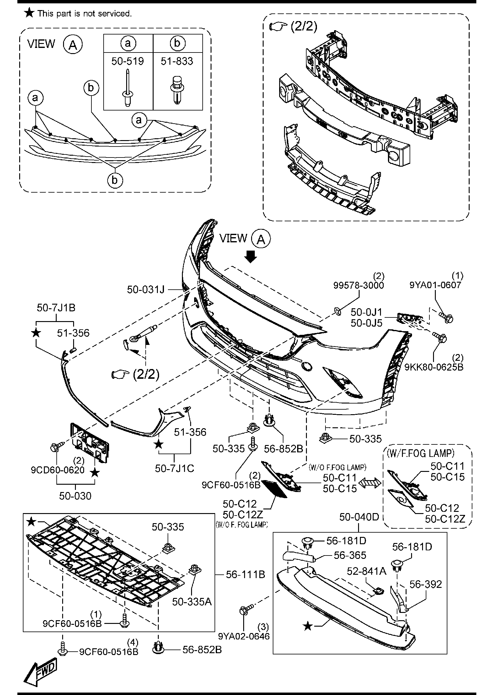 Diagram FRONT BUMPER for your 2006 Mazda MX-5 Miata   