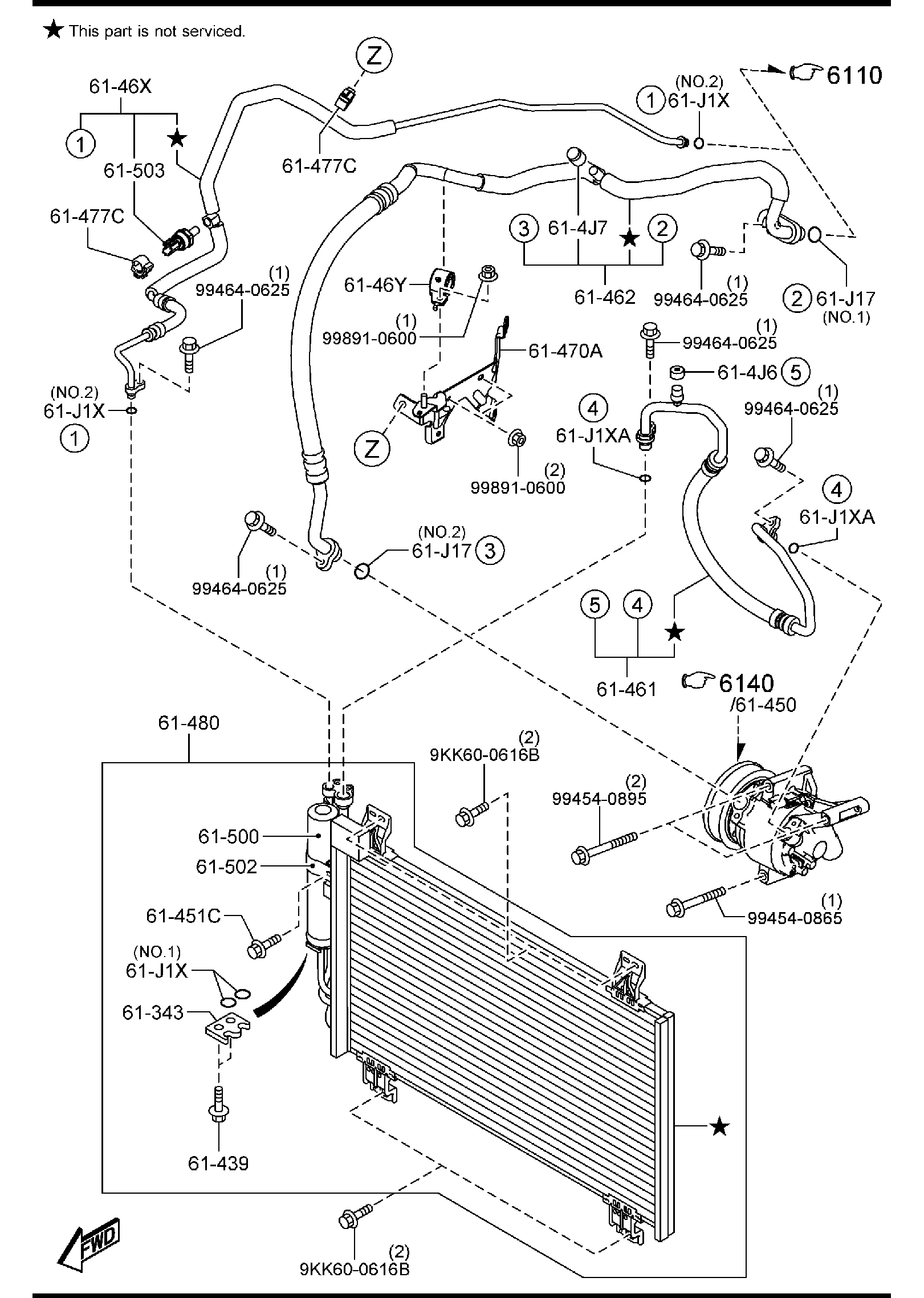 Diagram AIR CONDITIONER for your Mazda