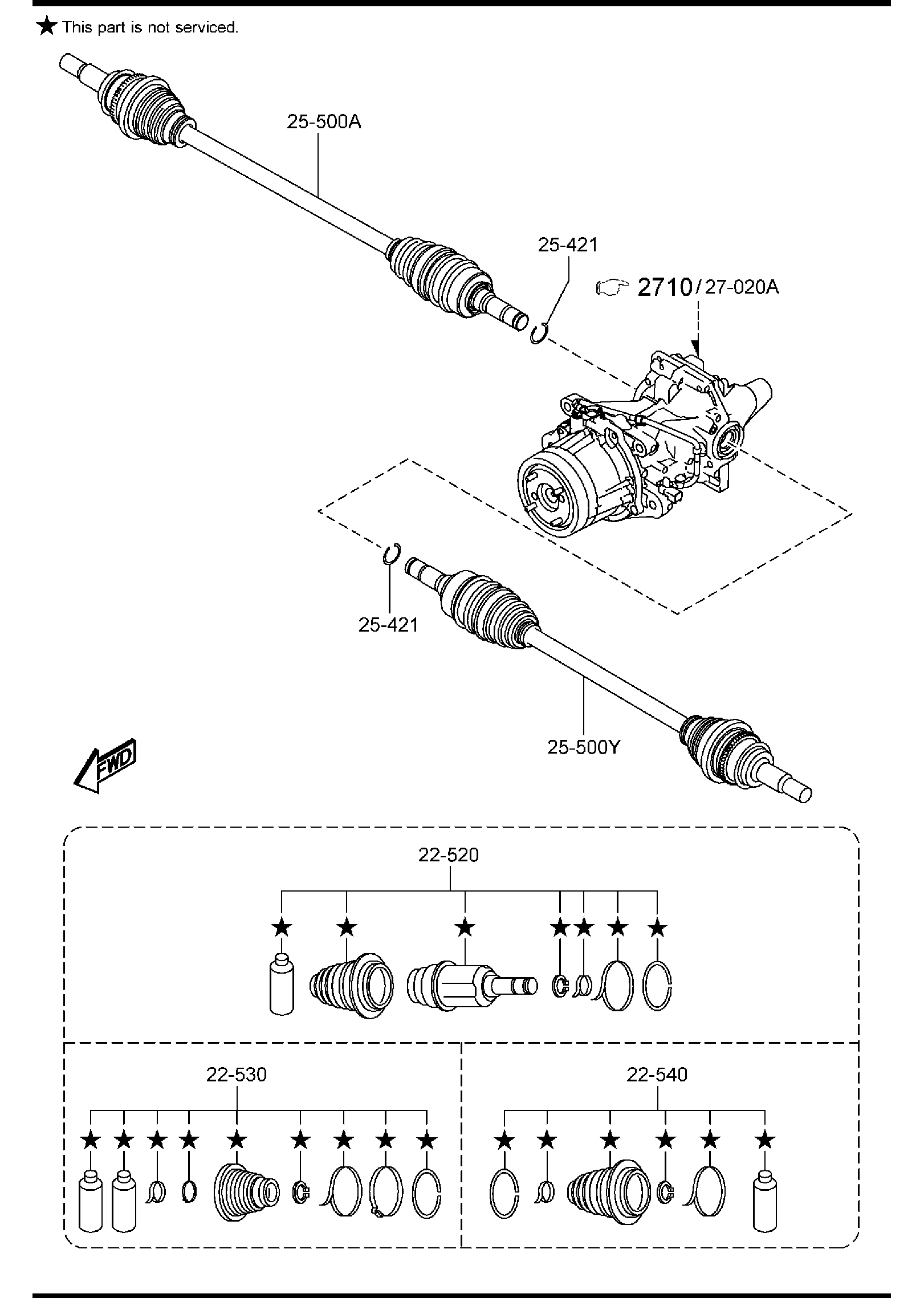 Diagram REAR DRIVE SHAFT (4WD) for your 2019 Mazda CX-3  GRAND TOUR 