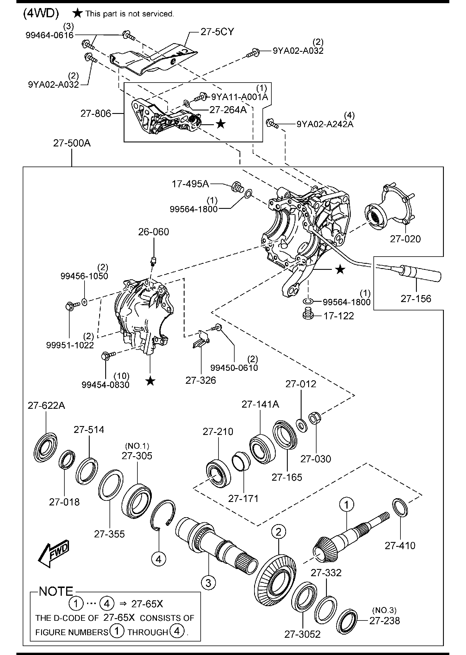 Diagram FRONT DIFFERENTIALS (AT) for your 2012 Mazda Mazda5 2.5L MT 2WD SPORT WAGON 