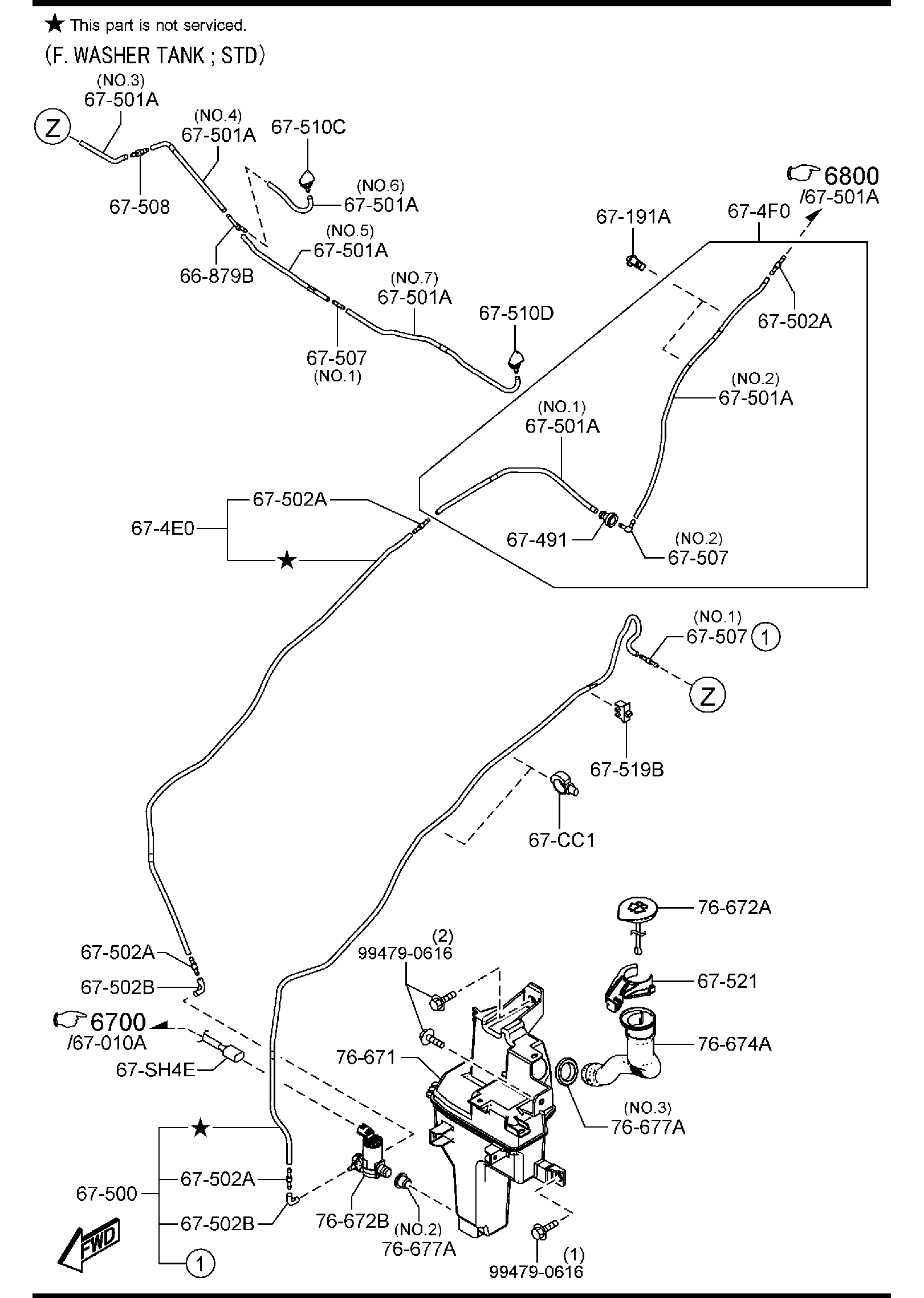 Diagram WINDSHIELD WASHER for your 2021 Mazda MX-5 Miata   