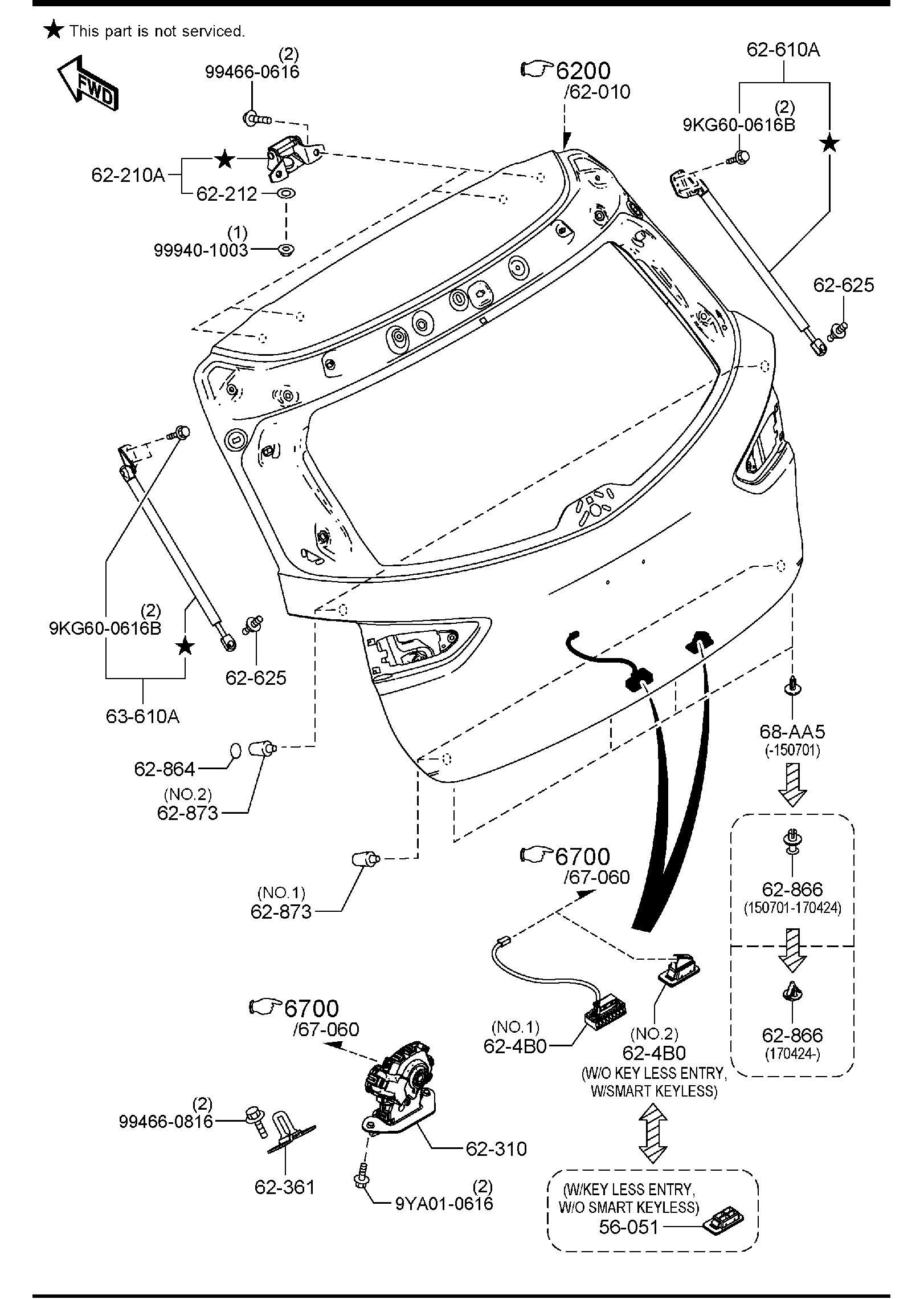 Diagram LIFT GATE MECHANISMS for your 2010 Mazda Mazda3 2.5L AT HATCHBACK SP 