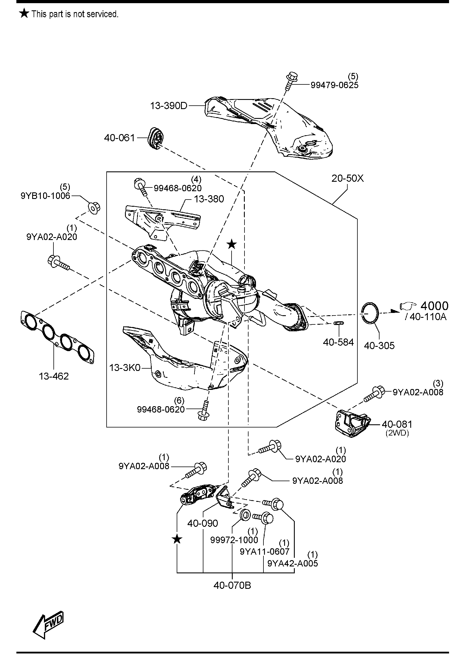 Diagram EXHAUST MANIFOLD (2500CC) for your 2015 Mazda CX-5   