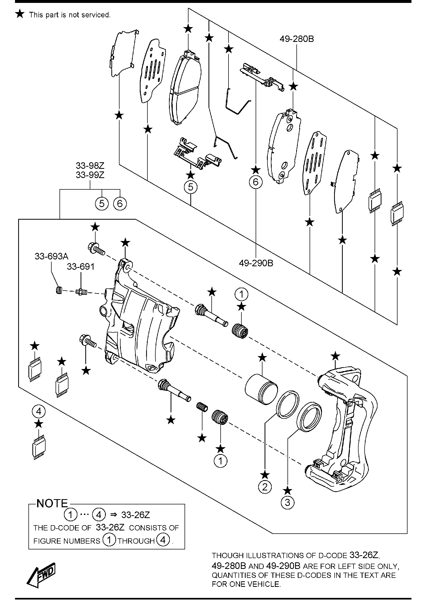 Diagram FRONT BRAKE MECHANISMS for your 2012 Mazda Mazda3   