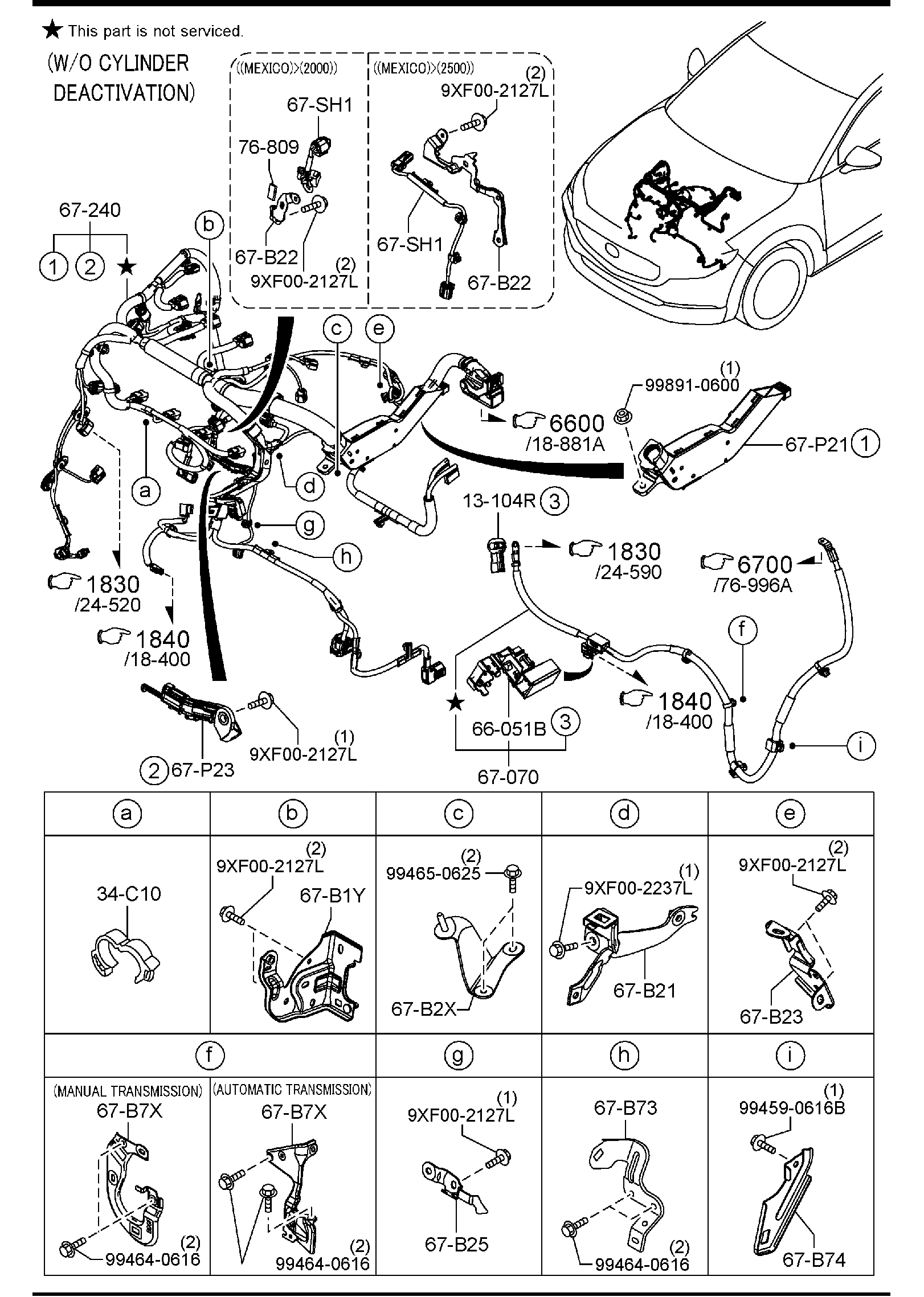 Diagram ENGINE & T/MISSION WIRING HARNESSES for your 2020 Mazda CX-30  BASE 