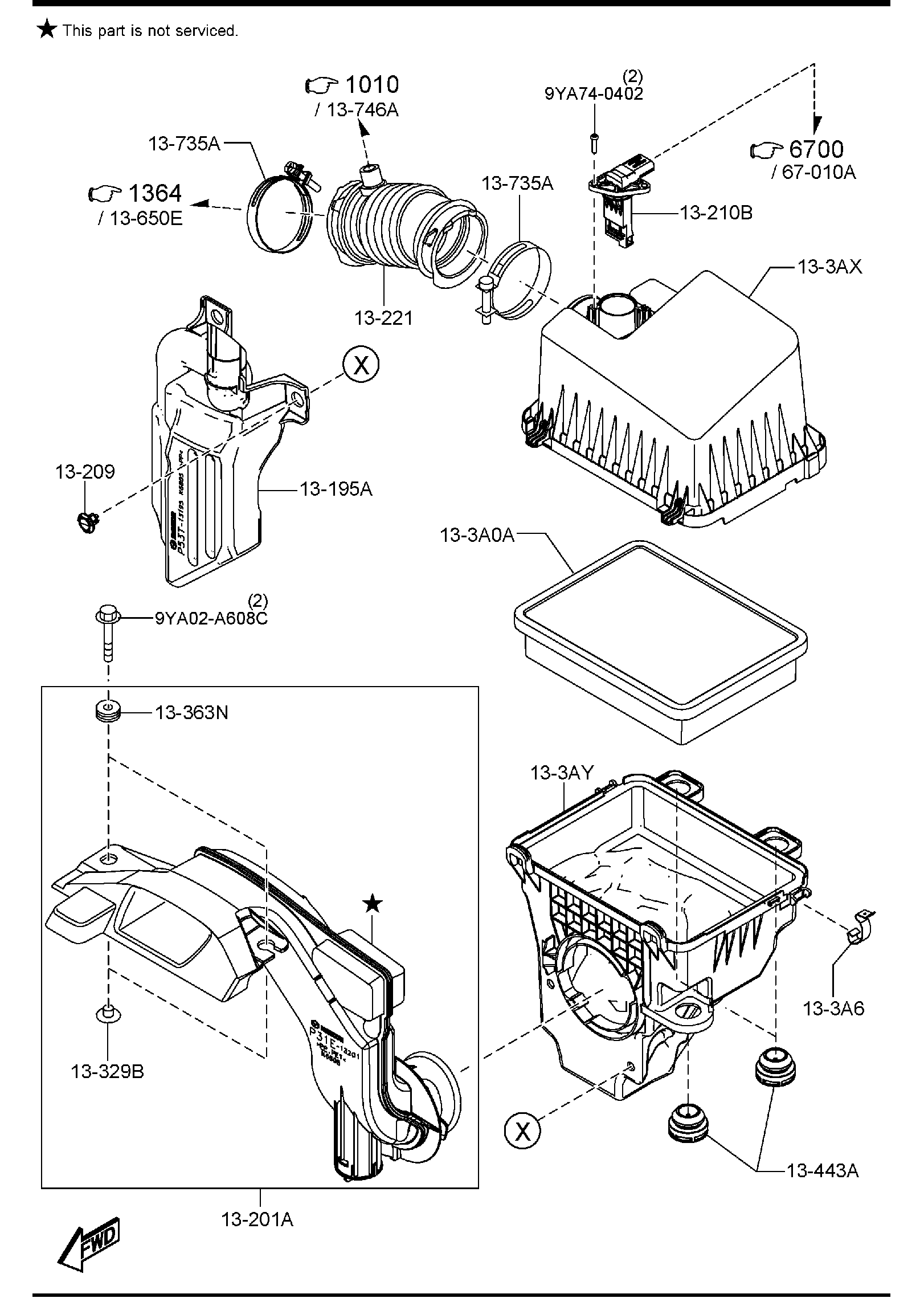 Diagram AIR CLEANER for your 2025 Mazda Mazda3   