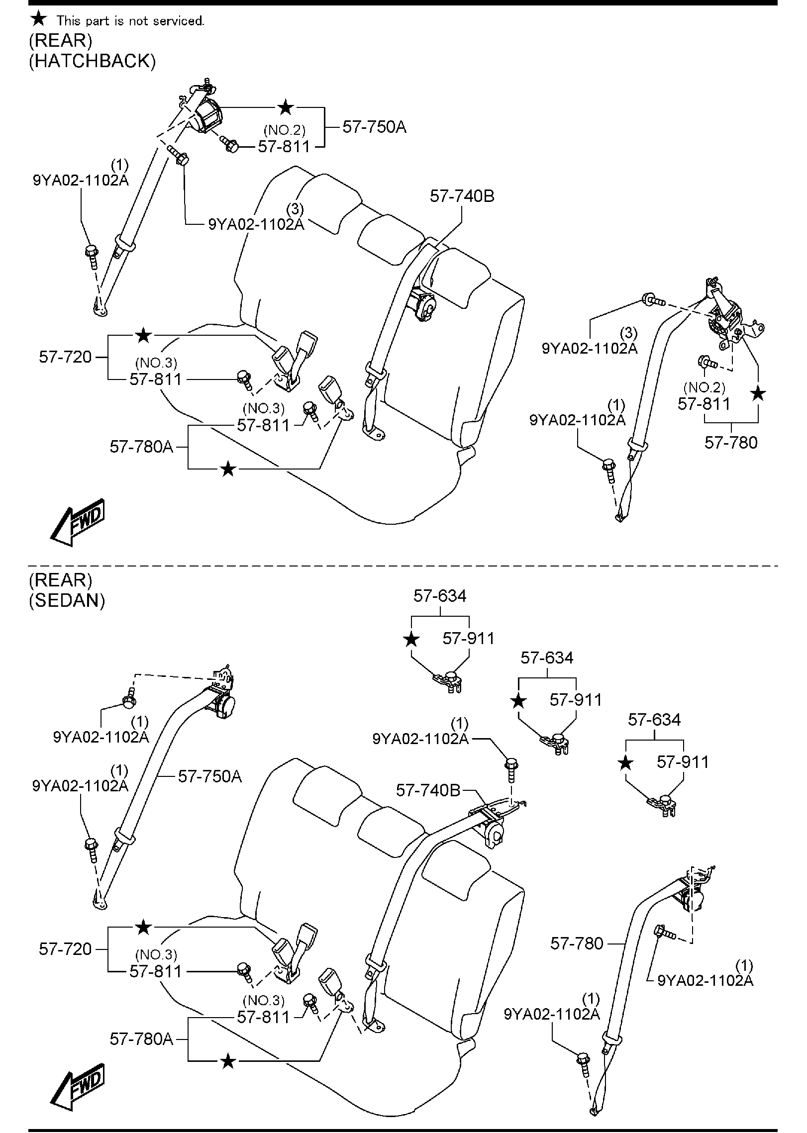 Diagram SEAT BELTS for your 2013 Mazda Mazda5   