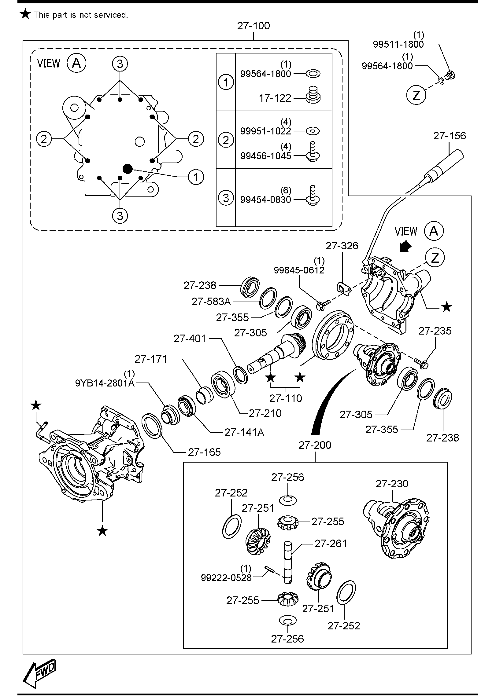 Diagram REAR DIFFERENTIALS (4WD) for your Mazda