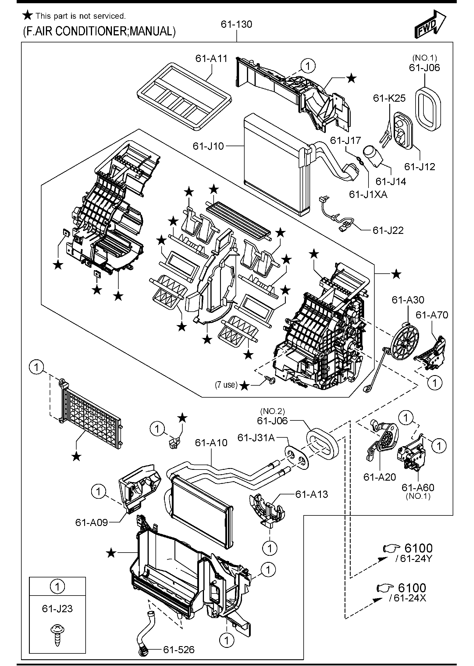 Diagram HEAT & COOLING UNIT for your Mazda