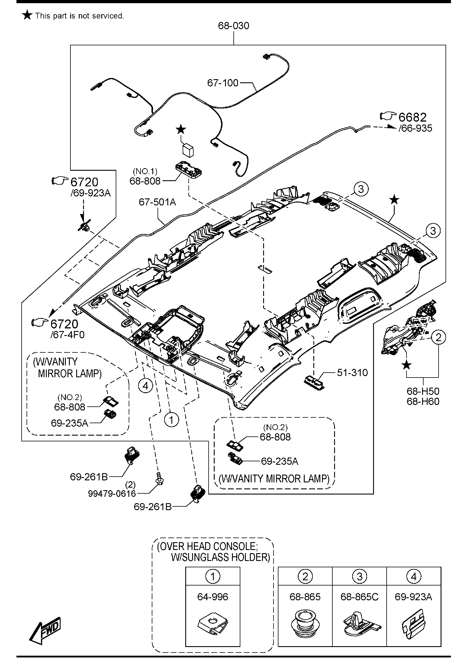 Diagram CEILING TRIMS (W/O SUNROOF) for your 2012 Mazda CX-7   