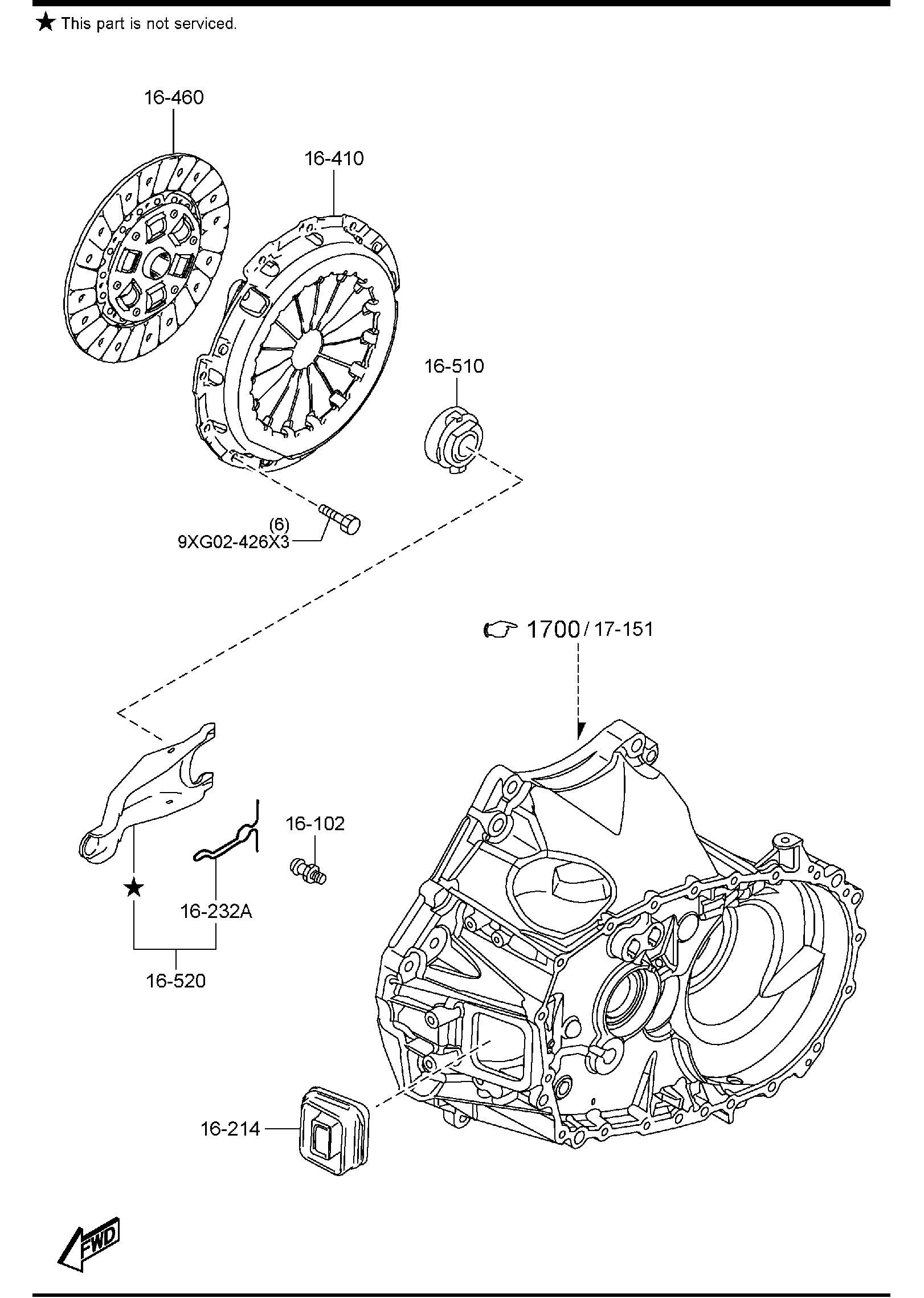 Diagram CLUTCH DISC & COVER for your Mazda