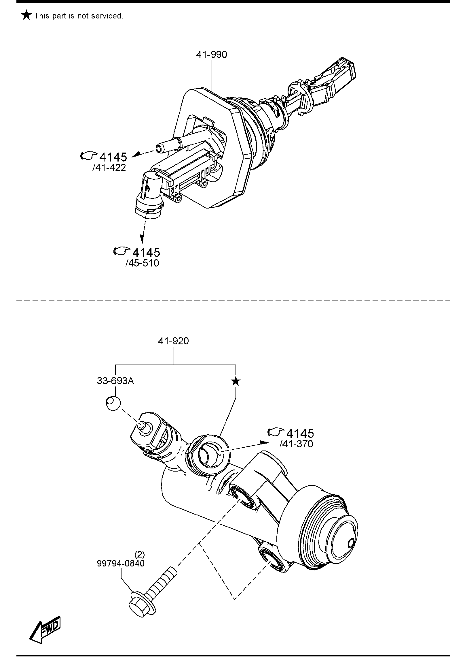 Diagram CLUTCH RELEASE & MASTER CYLINDERS (MANUAL TRANSMISSION) for your 2018 Mazda Mazda3  SEDAN SPORT (VIN Begins: 3MZ) 