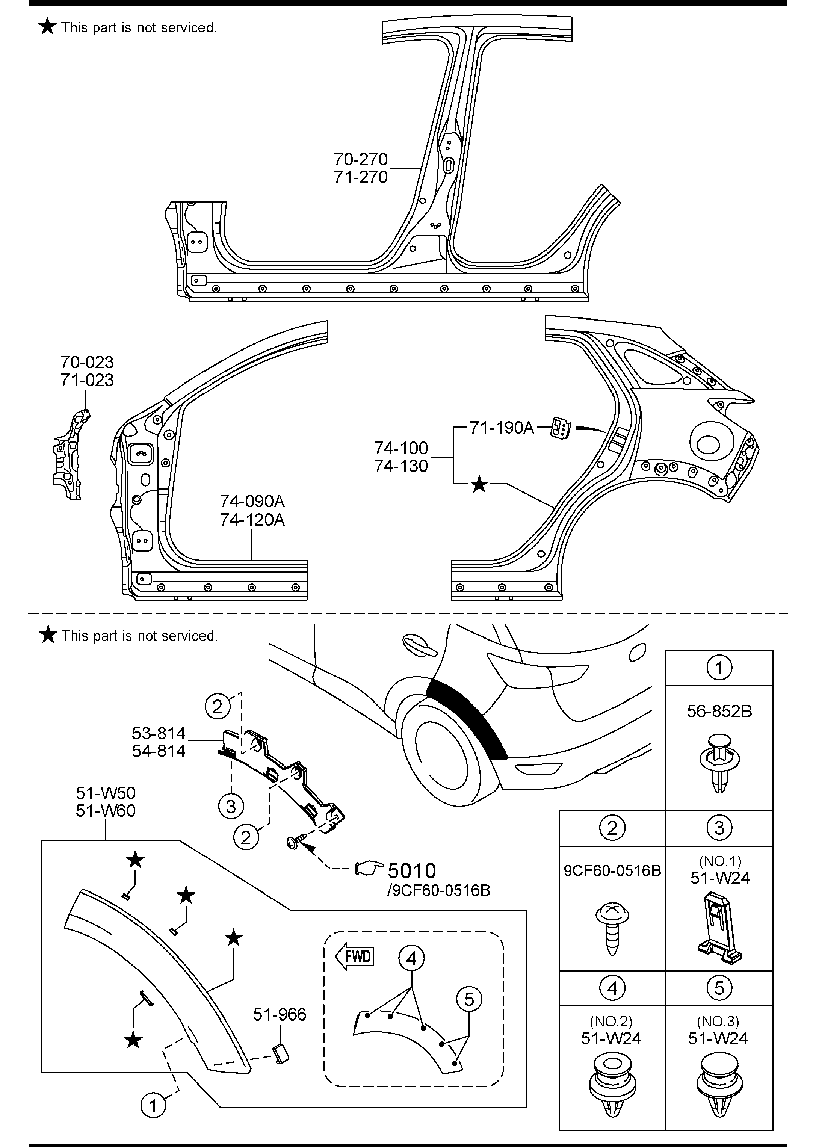 Diagram SIDE PANELS for your Mazda CX-3  