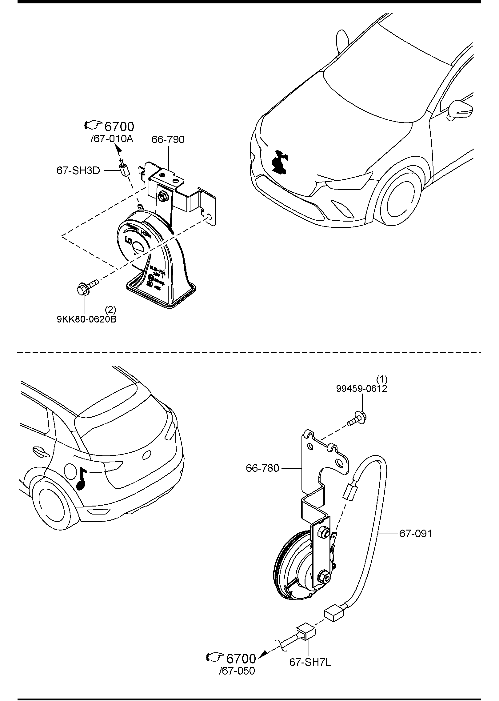 Diagram DOOR SWITCH & HORNS for your 2016 Mazda MX-5 Miata   