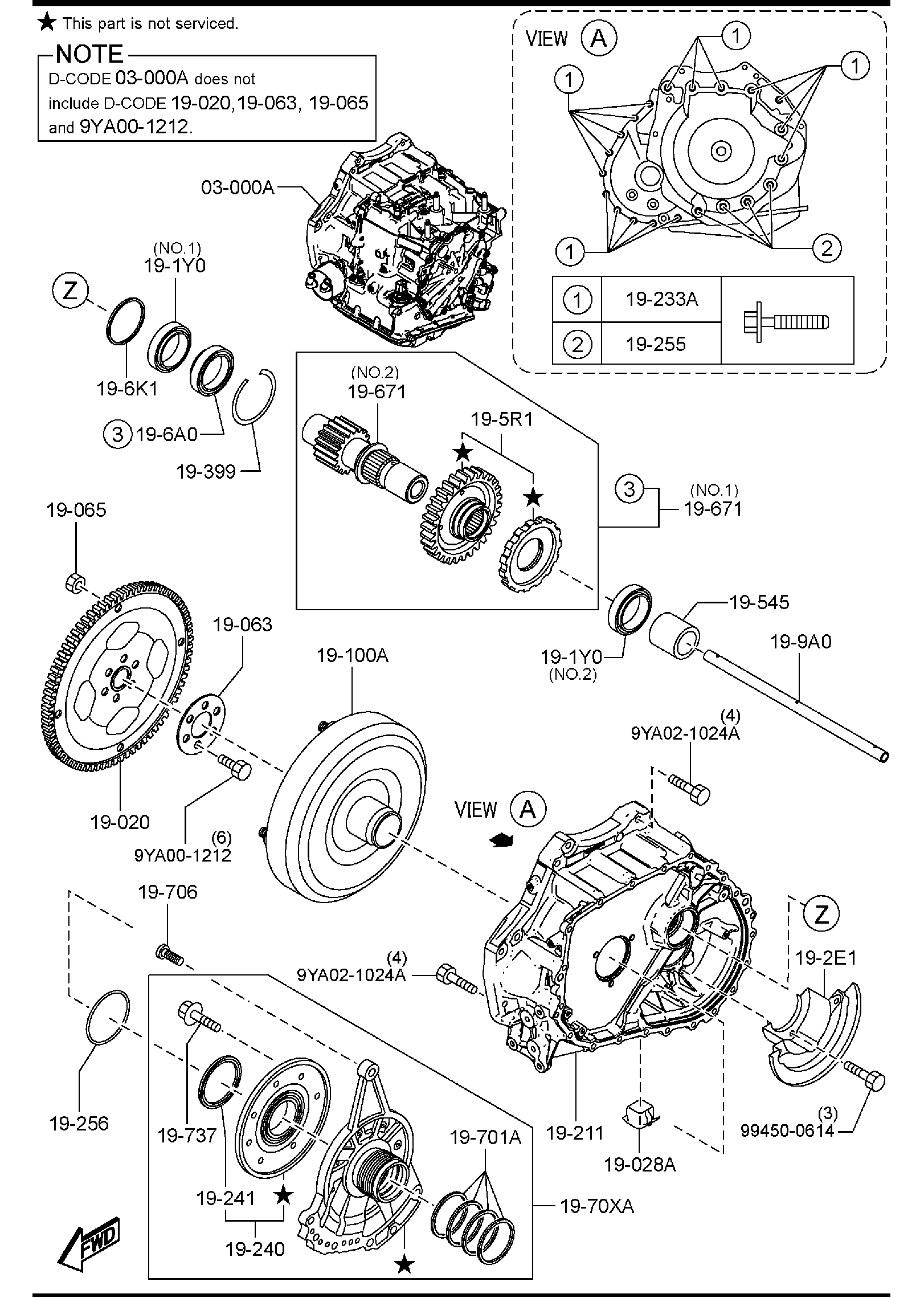 Diagram AUTOMATIC TRANSMISSION TORQUE CONVERTER, OIL PUMP & PIPINGS for your 1995 Mazda Protege   