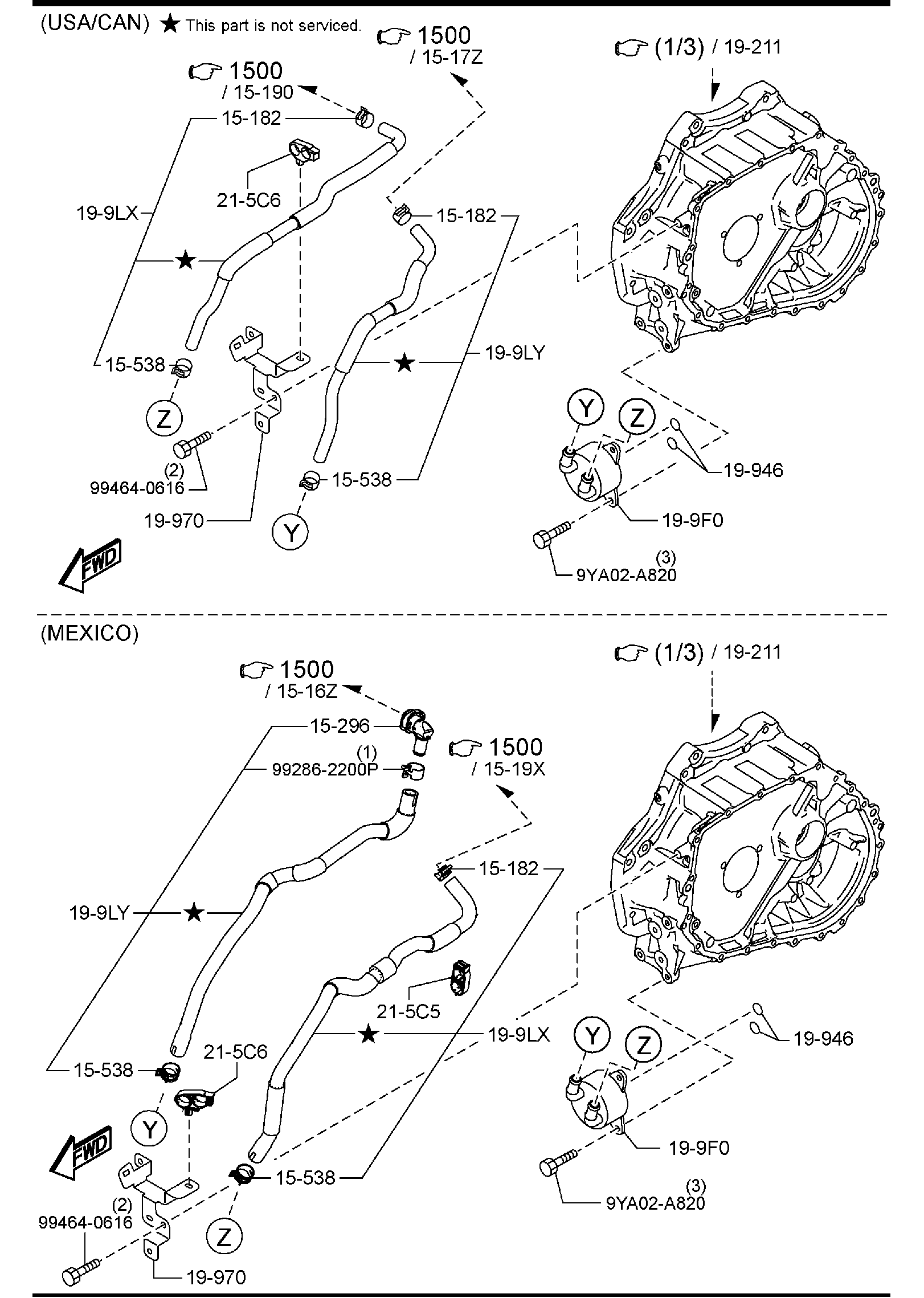 Diagram AUTOMATIC TRANSMISSION TORQUE CONVERTER, OIL PUMP & PIPINGS for your 1995 Mazda Protege   
