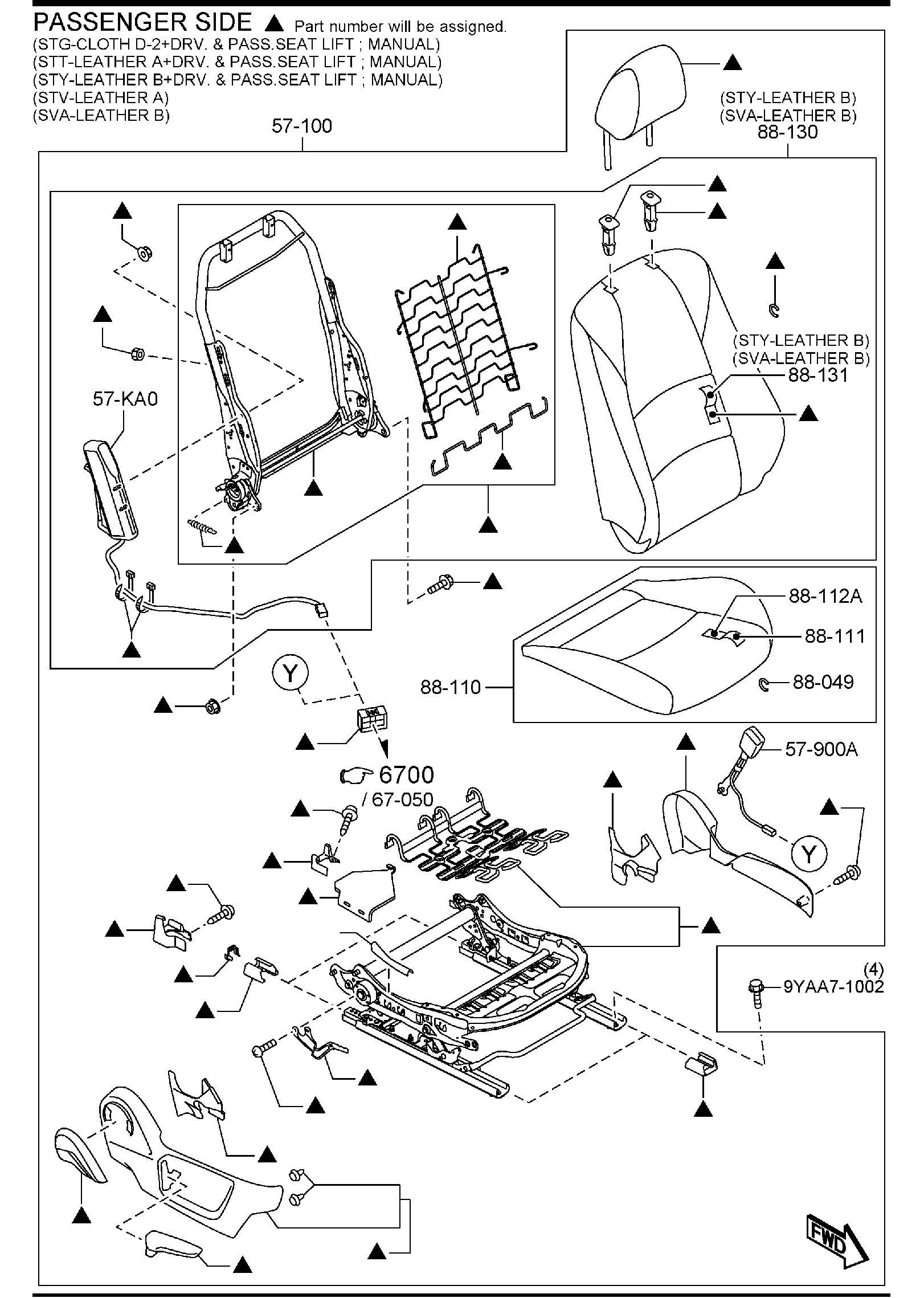 Diagram FRONT SEATS (MEXICO) for your 2010 Mazda CX-7   