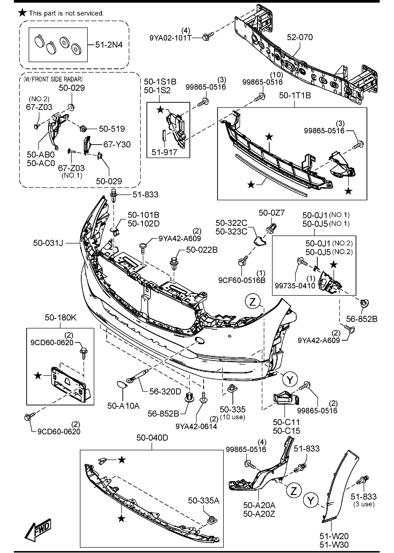 Diagram FRONT BUMPER for your 2014 Mazda MX-5 Miata   