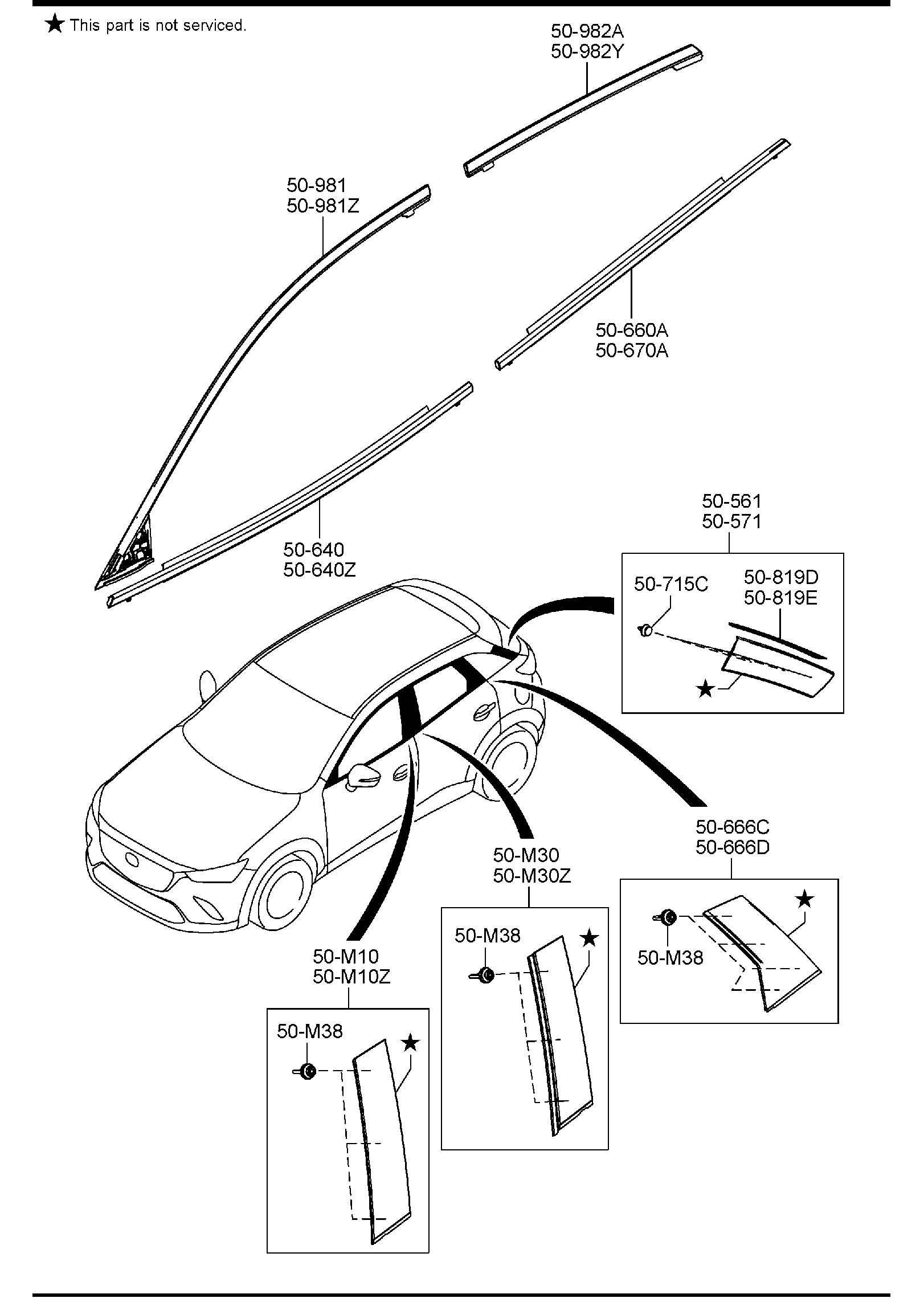 Diagram BODY MOULDINGS for your 2018 Mazda CX-5   