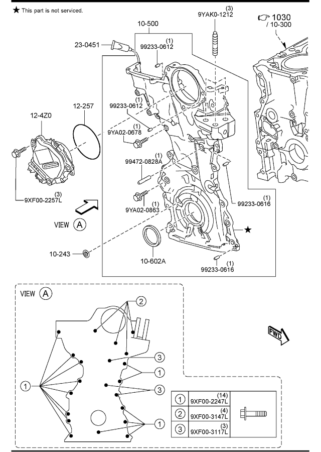 Diagram OIL PAN & TIMING COVER for your 2016 Mazda Mazda3  HATCHBACK ITR (VIN Begins: 3MZ) 