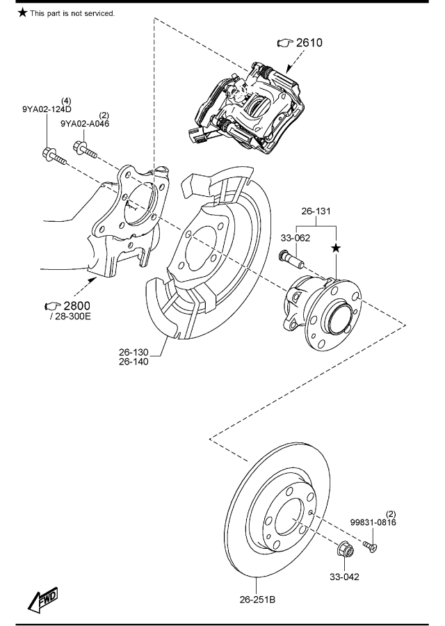 Diagram REAR AXLE (4WD) for your 2005 Mazda MX-5 Miata   