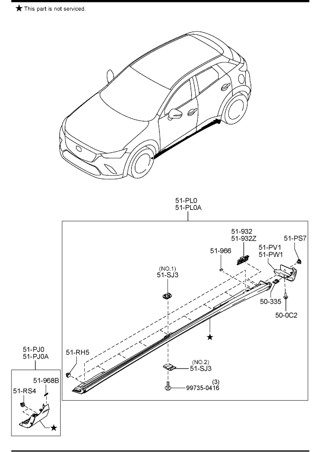 Diagram BODY MOULDINGS for your 2018 Mazda CX-5   