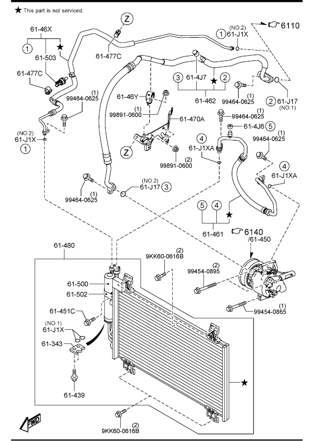 Diagram AIR CONDITIONER for your 2003 Mazda MPV   