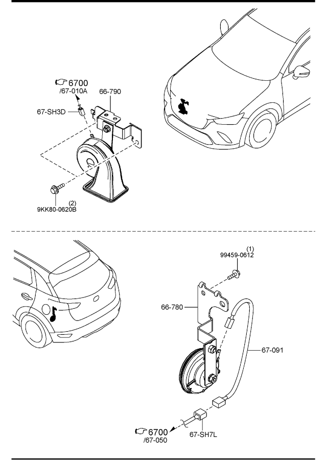 Diagram DOOR SWITCH & HORNS for your 2016 Mazda MX-5 Miata   