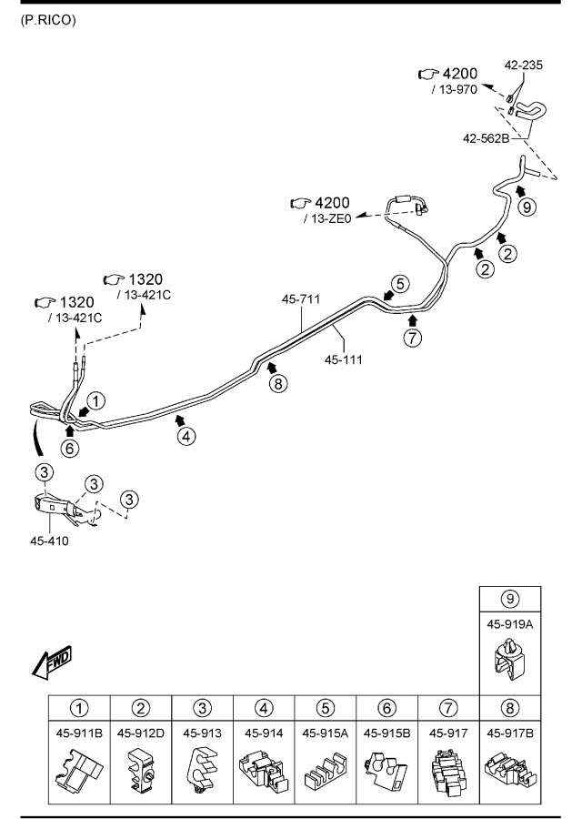 Diagram FUEL PIPINGS for your 2020 Mazda CX-30  BASE 